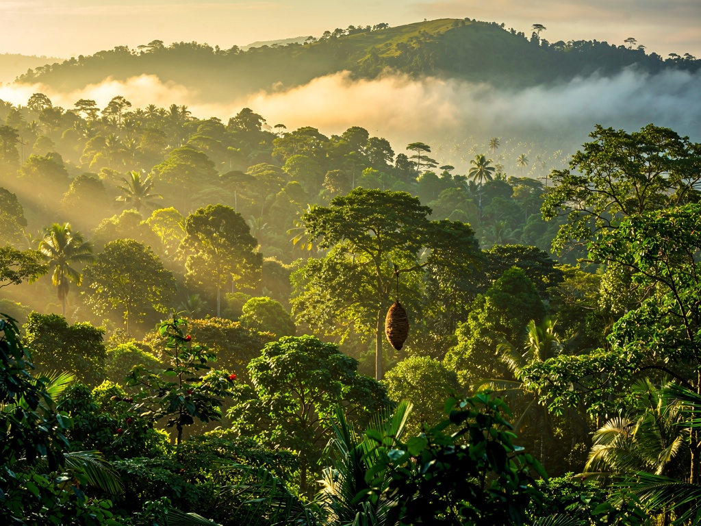 Western Ghats forest hills with tropical vegetation