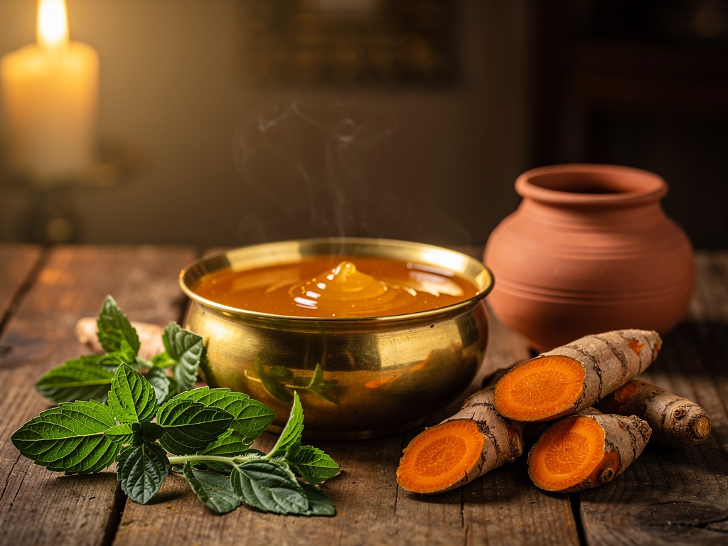 Ayurvedic honey with tulsi and turmeric